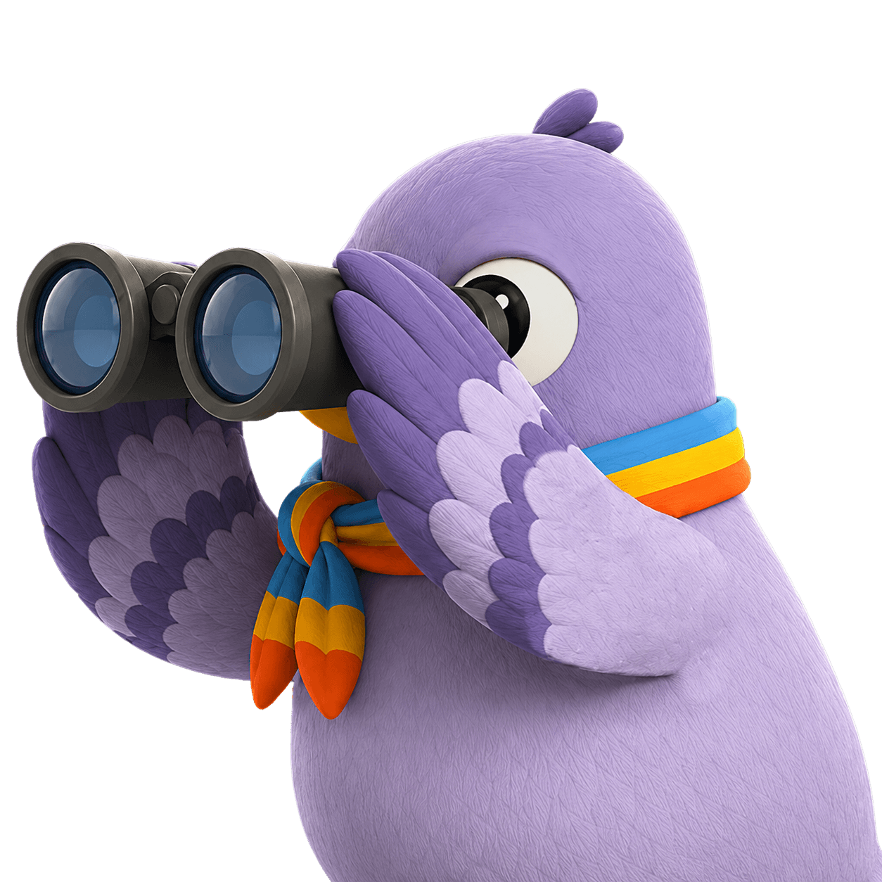 Pax holding binoculars